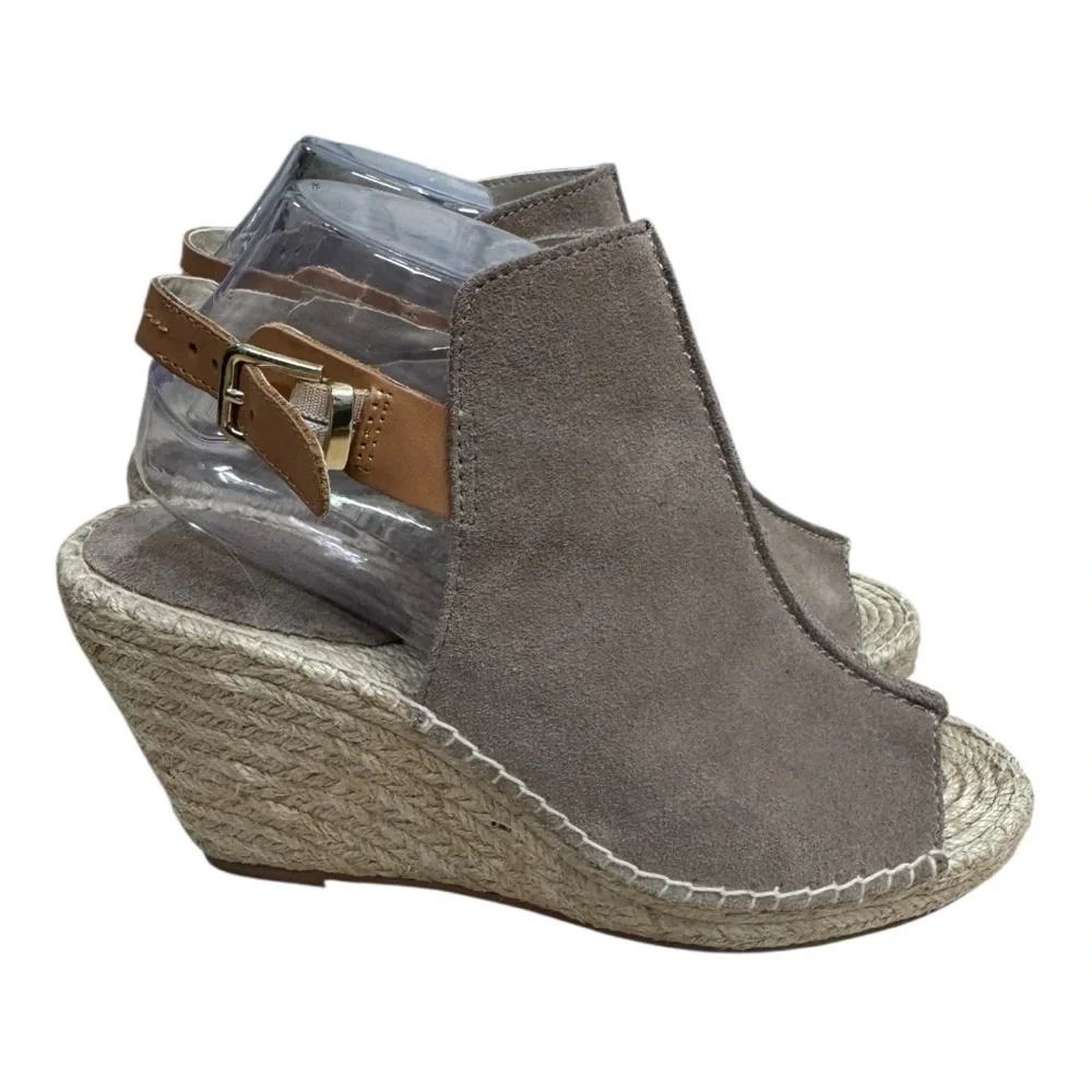 Seychelles Charismatic Taupe Suede Espadrille Wedge Sandals Women’s Size 9